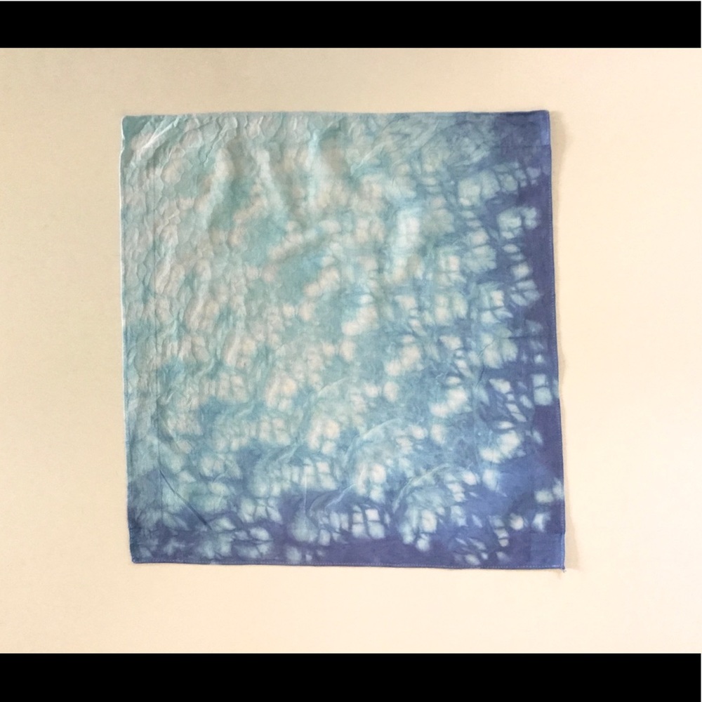 Shibori Indigo Blue Cotton Tie Dye Pocket Square, Handmade